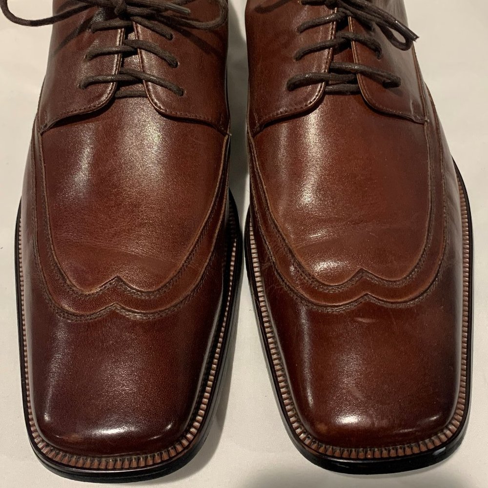 Men's Stacey Adams Cognac Leather Lace-up Wing Tips Dress Shoes